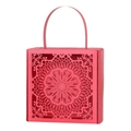 Caja de regalo roja calada con láser y diseño floral con asa para celebraciones - Rojo Perlado