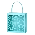 Scatola regalo azzurra con croce intagliata al laser e manico in nastro - Blu Tiffany