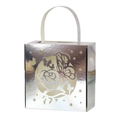 Detail of silver laser-cut candy box with butterfly and rose hollow-out patterns - Reflective Silver