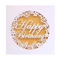 Biglietto di compleanno intagliato al laser con farfalle e fiori su cartoncino bianco - 10 Set Per Confezione / Copertina Bianca + Pagina Interna Oro