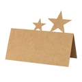 Folded kraft paper table card with hollow star design for weddings and festive parties - Kraft Paper / Brown