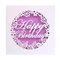Biglietto d'invito Happy Birthday tagliato al laser con farfalle e motivi floreali bianchi - 10 Set Per Confezione / Guscio Bianco + Pagina Interna Viola
