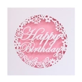 Elegante biglietto auguri compleanno traforato al laser con farfalle e margherite bianche - 10 Set Per Confezione / Guscio Bianco + Pagina Interna Rosa