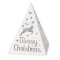 Luz navideña de pirámide con reno hueco y diseño de corte láser en blanco puro - Pantalla De Lámpara - Luces De Navidad - 4