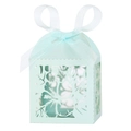 Scatola regalo intagliata al laser con motivi floreali e fiocco blu per dolci - Blu Chiaro Perlato