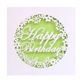Laser cut Happy Birthday invitation card with butterfly and floral hollow patterns - 10 Sets Per Pack / White Shell + Bright Green Inner