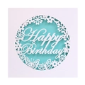 Dettaglio del biglietto di auguri tagliato al laser con motivi di farfalle e fiori - 10 Set Per Confezione / Copertina Bianca + Pagina Interna Blu Tiffany