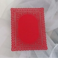 Elegante biglietto rosso tagliato al laser con pizzo a rose per inviti di nozze - Rosso Perlato