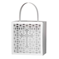 White laser-cut cross hollow candy box with handles for wedding favors and baptisms - White