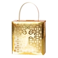 Golden hollow cross candy box with laser cut patterns and handle for wedding favors - Reflective Gold