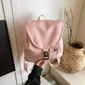 Zaino in nylon rosa impermeabile con fibbia in metallo oro rosa e logo frontale - Rosa