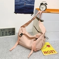 Versatile light pink nylon dumpling bag with adjustable strap for casual daily use - Pink