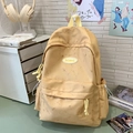 Mochila de lona amarillo claro con patrón de mármol y logo RKDBAG para alumnos - Sin colgante / Amarillo