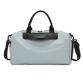 Light blue sport duffel bag with black handles and adjustable shoulder strap - Blue