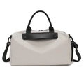 Light grey travel bag with black straps and detachable shoulder strap in variant view - Light Gray