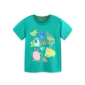 Kinder T-Shirt mit leuchtendem Frosch-Aufdruck aus Baumwolle in kräftigem Türkis - 2Y / Türkisgrün