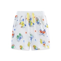 Girls cotton summer shorts with colorful butterfly print and yellow drawstring waist - 2Y (Recommend Height 90cm)