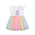 Abito da principessa per bambina con stampa unicorno e gonna in tulle arcobaleno - 2Y(90cm) / 1695 Unicorno (1695)
