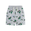 Pantaloncini grigi da bambino in cotone con stampe di cantiere e coulisse in vita - 2Y(90cm) / Veicolo da Cantiere Grigio Chiaro (3166)