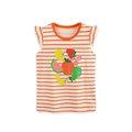 Camiseta de tirantes a rayas para niña con volantes naranjas y estampado de frutas - Rayas Naranjas y Blancas Estampado Frutas / 2Y(90cm)