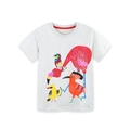 Short sleeve girls t-shirt in grey marl with colorful cartoon bird print design - 2Y(90cm) / Light Gray