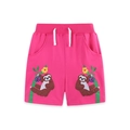 Kinder-Shorts in Rosarot mit Faultier-Stickerei und elastischem Kordelzug - 2Y / Rosenrosa