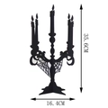 Décoration de chandelier Halloween toile d'araignée noire de 35,6 cm pour fête - Candélabre Noir Stéréoscopique