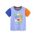 T-shirt enfant bicolore lilas avec imprimé animaux de safari et col rond - 2Y(90cm) / Mélange Violet