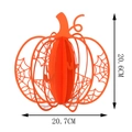 Detail view of a 3D orange hollow pumpkin paper lantern with spider web patterns - 3D Pumpkin