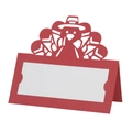 Hollow laser-cut turkey place card in red pearlescent paper for Thanksgiving table decor - 10*10CM / Pearlescent Red