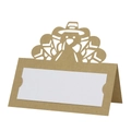 Detail of laser-cut turkey place card made of brown kraft paper for holiday table setting - 10*10CM / Kraft Paper