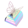 Laser cut red iridescent butterfly candy box for festive party favors and gifts - AB Color