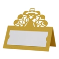 Hollow laser-cut turkey place card made of golden pearl paper for Thanksgiving table setting - 10*10CM / Gold