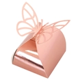 Elegant rose gold laser-cut butterfly gift box with reflective metallic finish - Reflective Rose Gold