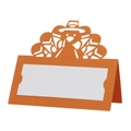 Marque-place dinde découpé au laser pour table de Thanksgiving et décorations de fête - Rouge Orangé