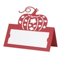 Segnaposto a forma di zucca tagliato al laser in rosso festivo con inserto per nomi - 10*10CM / Rosso Perlato