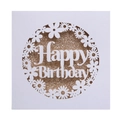 Detailed laser-cut daisy card with golden glitter Happy Birthday text and hollow pattern - White Hollow Shell With Rose Gold Inner Page / Rose Gold