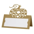Laser cut pumpkin place card with kraft base and white insert for harvest party - Kraft Paper