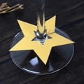 Tarjeta de mesa con forma de estrella dorada para copas de vino en cenas festivas - 50 Unidades/Paquete (7cm) / Dorado