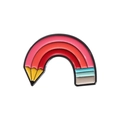 Rainbow pencil enamel brooch in a semi-circular design with colorful gradient finish - Rainbow Pencil (QHXZ459)