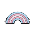Transgender pride flag rainbow enamel pin in light blue pink and white stripes - Transgender Rainbow (XZ9556)