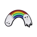 Pin's en émail fantôme arc-en-ciel avec rayures colorées et yeux en cœur - Pont Arc-en-Ciel Fantôme (XZ9689)