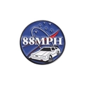 88MPH DeLorean metal enamel pin in NASA style circle logo with red vector details - Speed Sign Style(qhxz2145)