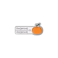 Creative enamel pin featuring mathematical puns and a vibrant orange tangerine illustration - Sine Cosine Tangerine Style (QHXZ2188)