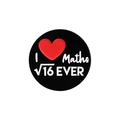 Wiskunde emaille speld met creatieve formule I Love Maths in zwart rond ontwerp stijl - Ik Hou Altijd van Wiskunde(QHXZ2189)