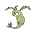Flygon Pokemon style green enamel metal pin with silver edges and red accents - Flygon Style (XZ9190)