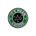 Spilla smaltata verde con molecola di caffeina del caffè e design circolare It's Mean - Modello Formula Chimica (QHXZ2271)