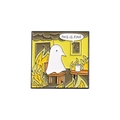 Spilla in smalto a forma di fantasma con design meme This Is Fine su fiamme gialle - Meme Fantasma nel Fuoco ThisIsFine (QHXZ2240)