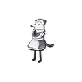 Creative long-nosed cartoon maid enamel pin made of polished zinc alloy metal - Long Nose Maid Outfit Character (QHXZ2242)