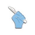 Blue medical fist and scalpel enamel lapel pin brooch accessory in zinc alloy - Fist Holding Scalpel Style (QHXZ2439)